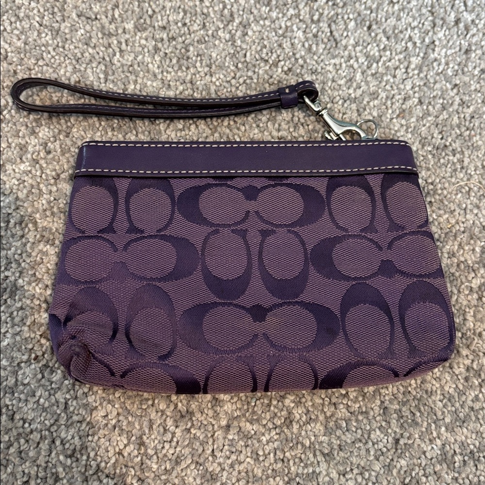 Coach purple Signature Duffle Shoulder Bag with matching wristlet F15067 - Picture 14 of 16